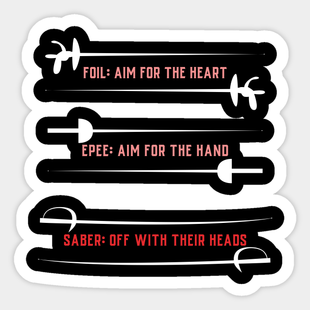 Foil Epee Saber Fencing Sticker TeePublic